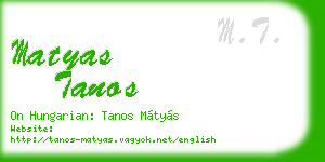 matyas tanos business card